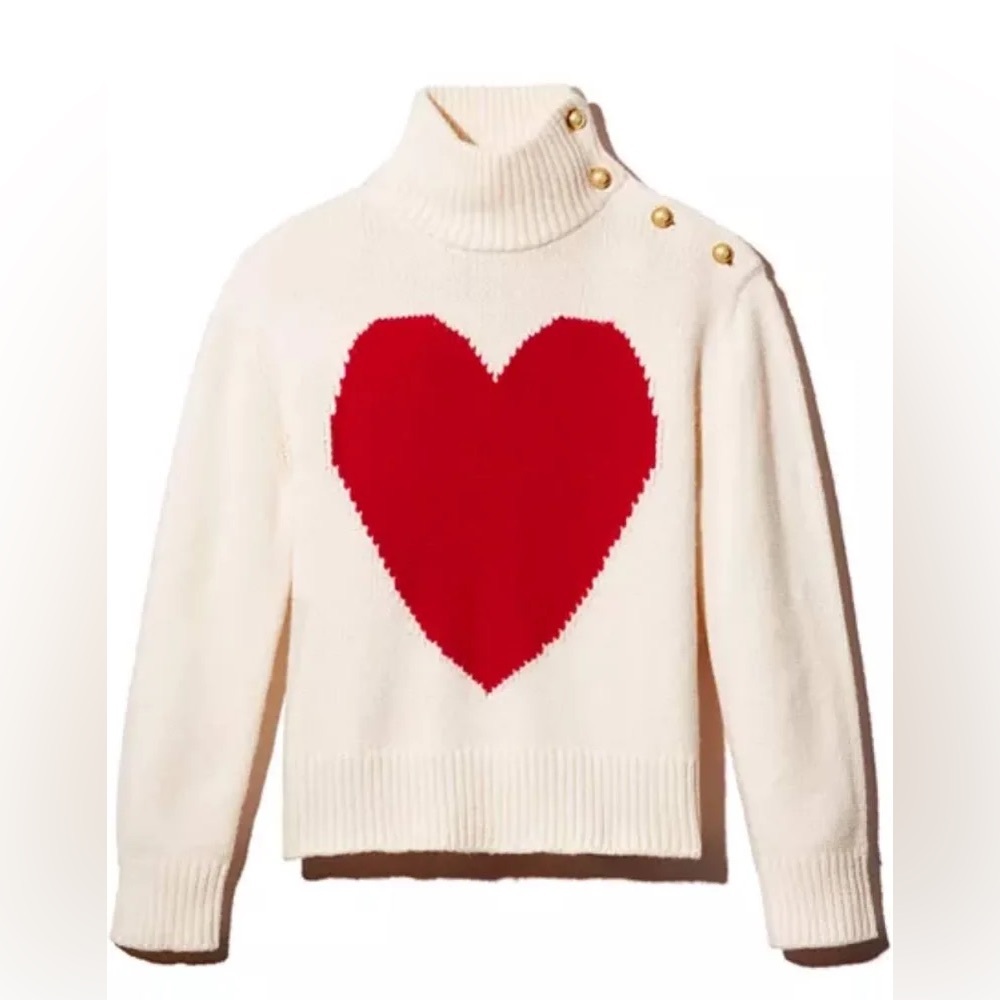 Kate Spade Broome Street Heart Turtleneck Sweater